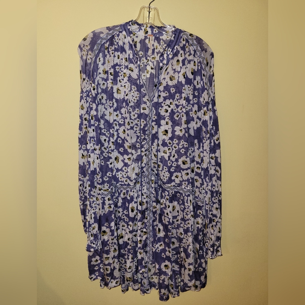 Free People Abstract Purple and White Daisy's Dress